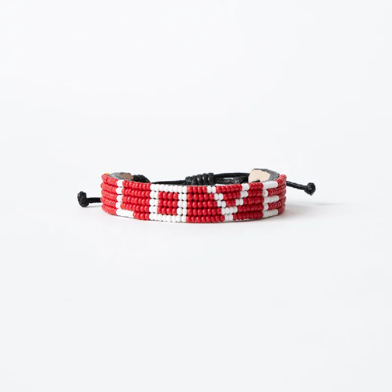 Ladies bracelets ergonomic shape designs-LOVE Bracelet - Red/White