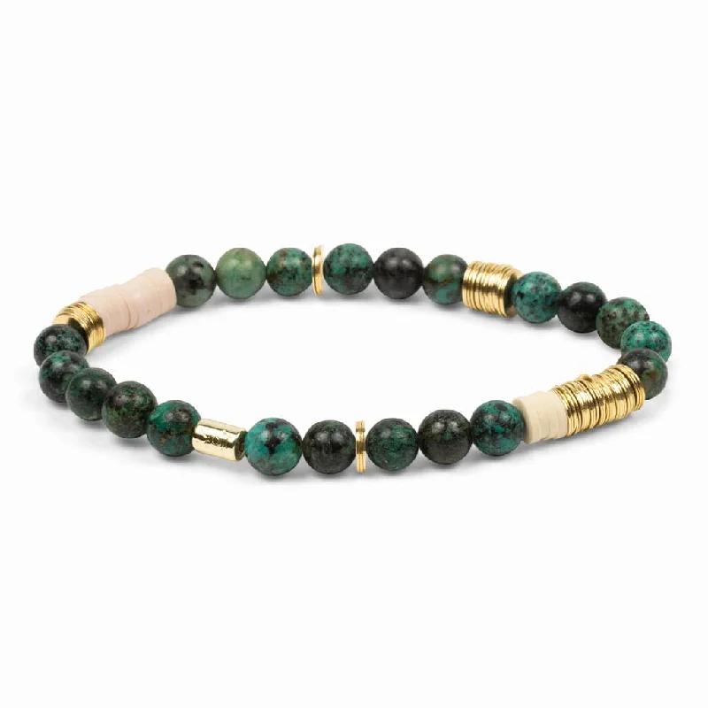 Ladies bracelets Indian-inspired designs-Scout Intermix Stone Stacking Bracelet - African Turquoise