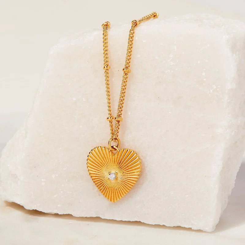 Ladies necklaces smart buying advice-Sunburst Heart Necklace