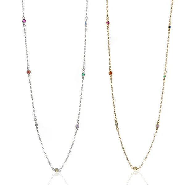 Ladies necklaces European-inspired flair-Rainbow Yard Necklace