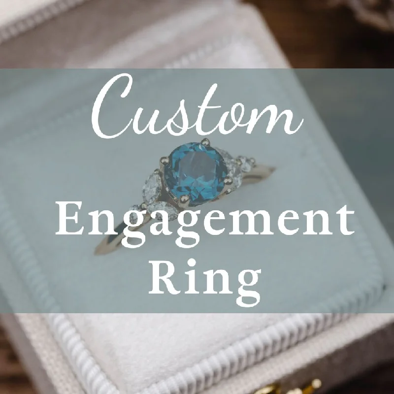 Ladies engagement rings minimalist styles-Custom Engagement Ring (CPB)