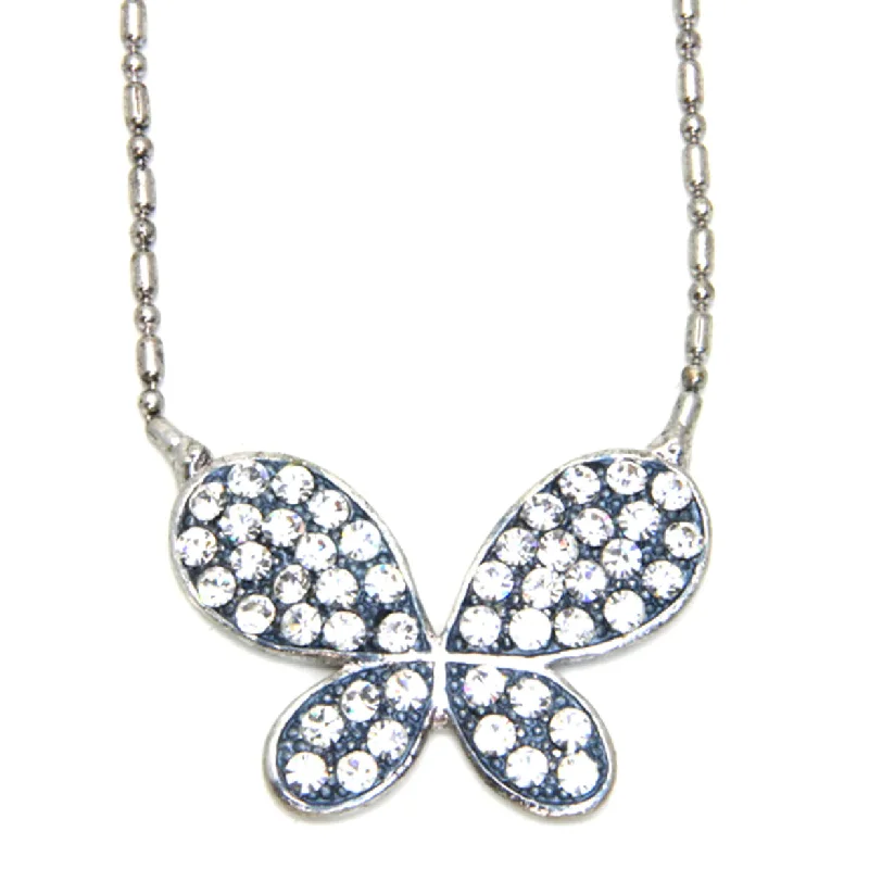 Ladies necklaces graduated size designs-Butterfly Necklace, Blue