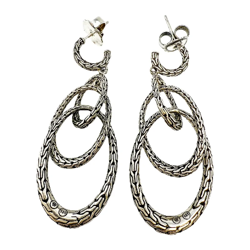 Ladies earrings metallic sheen styles-John Hardy Classic Chain Triple Hoop Earrings