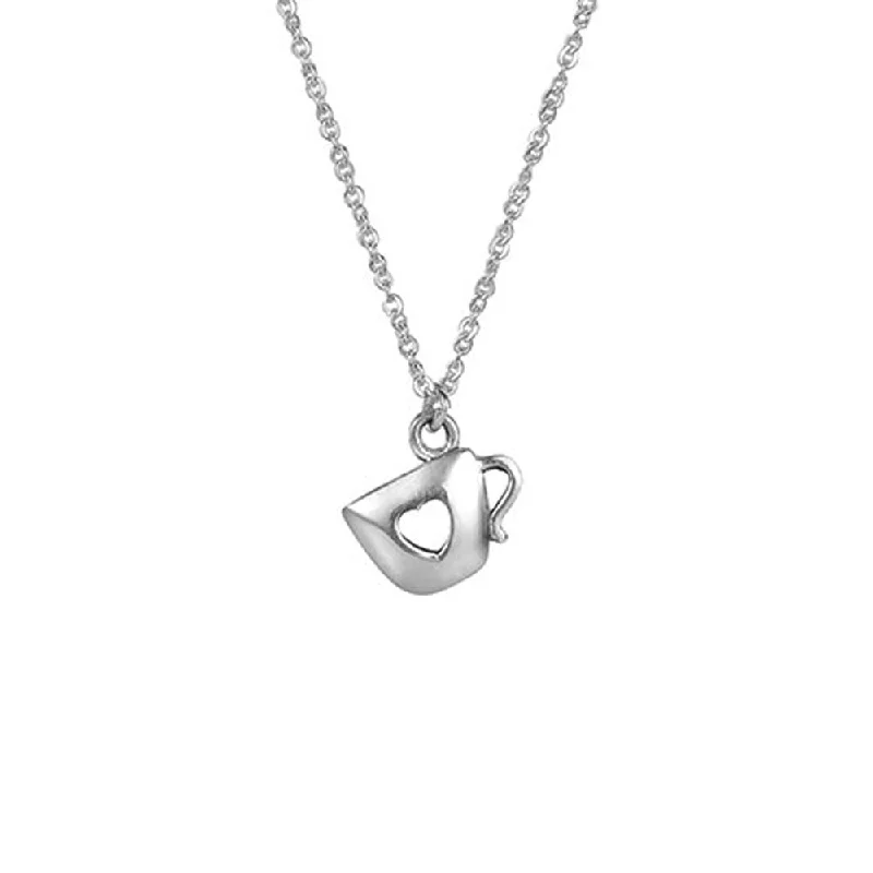 Ladies necklaces triple stone necklaces-Sterling Silver Necklace "Fill Your Cup", 18"