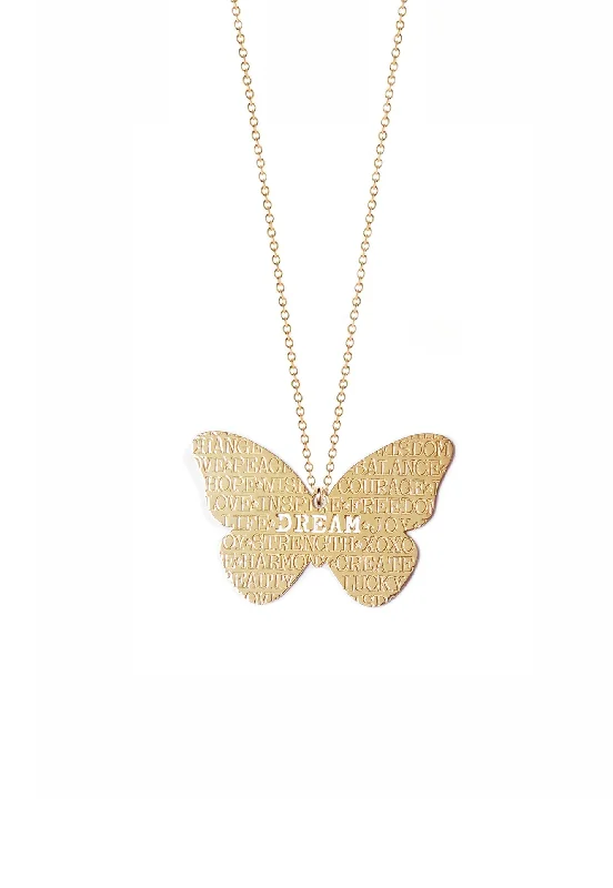 Ladies necklaces heart-shaped pendants-Butterfly Inspiration Necklace